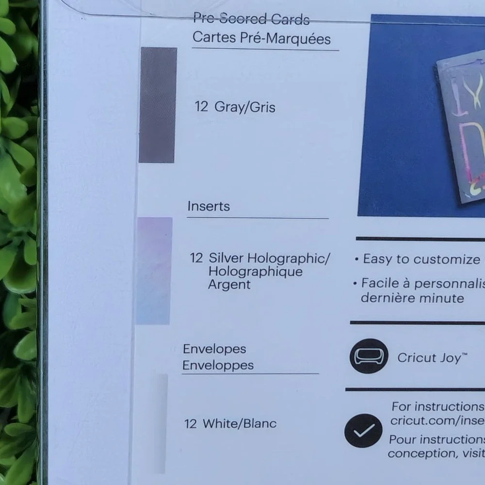 Cricut Joy Insert Cards Gray Silver Holographic 12 Count 2007241 New
